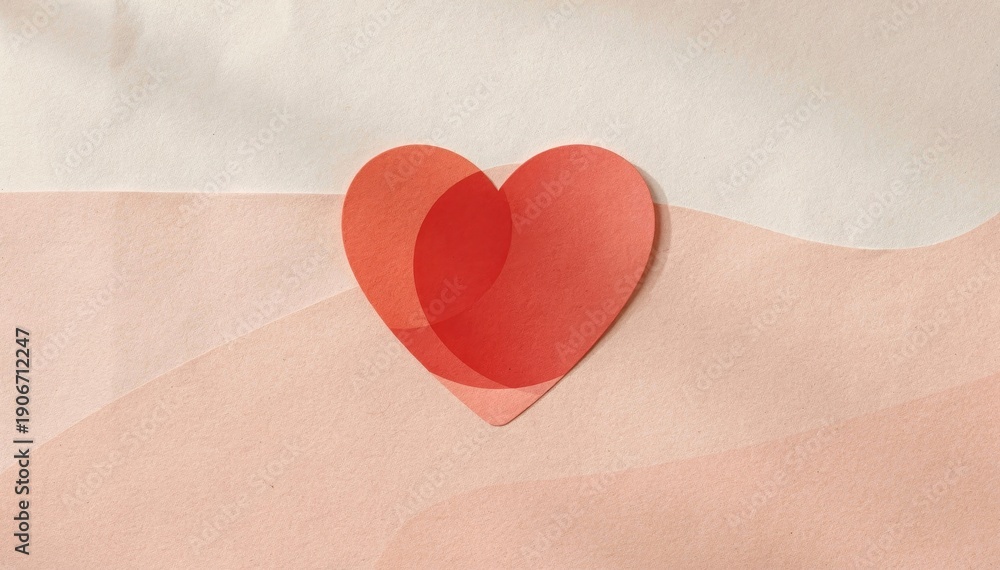Fototapeta premium Abstract Heart Design in Soft Tones on Pastel Background
