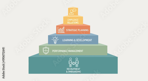 Conceptual illustration of work-life balance with woman meditating and office buildings on a scale.