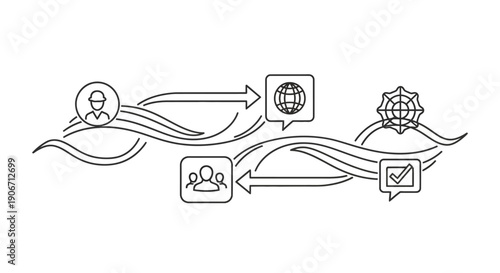 Conceptual illustration of work-life balance with woman meditating and office buildings on a scale.