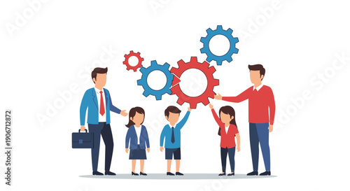 Teamwork and collaboration in a modern office environment with diverse employees.	