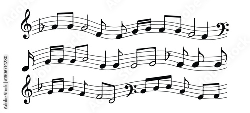 Sheet music with melodic notes and rhythmic patterns in treble clef