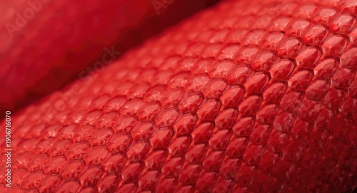 Close up of detailed red snake scale texture providing background detail