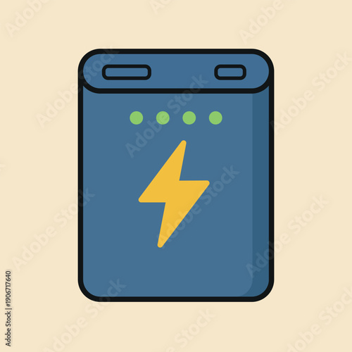 power bank outline. Colored vector drawing
