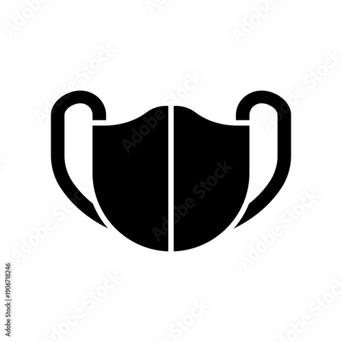 cloth mask black glyph icon.