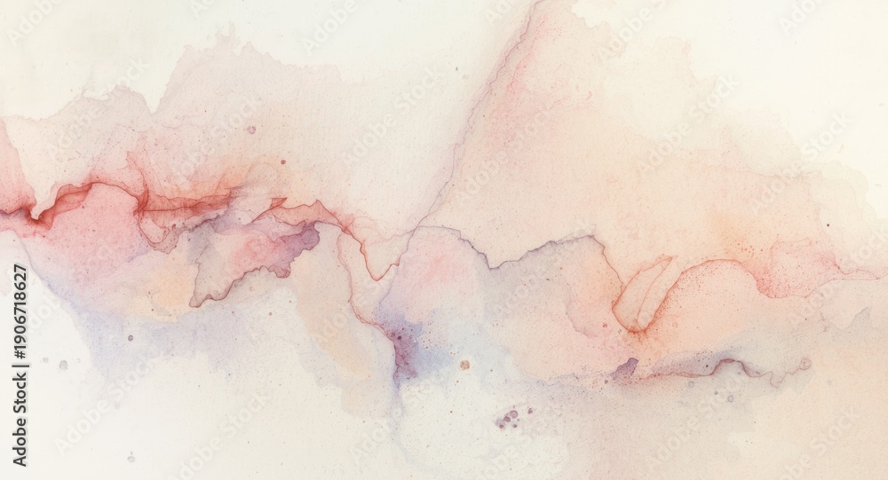 Fototapeta premium Hand painted watercolor abstract background displaying subtle paper texture and intricate water art elements