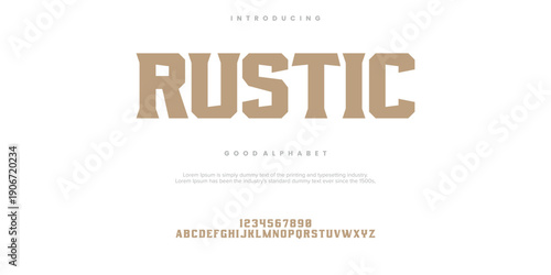 Rustic Elegant font letter alphabet set. Classic black lettering Typographic Font. uppercase with numbers. vector illustration