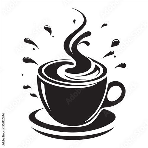 cappuccino silhouette vector illustration 