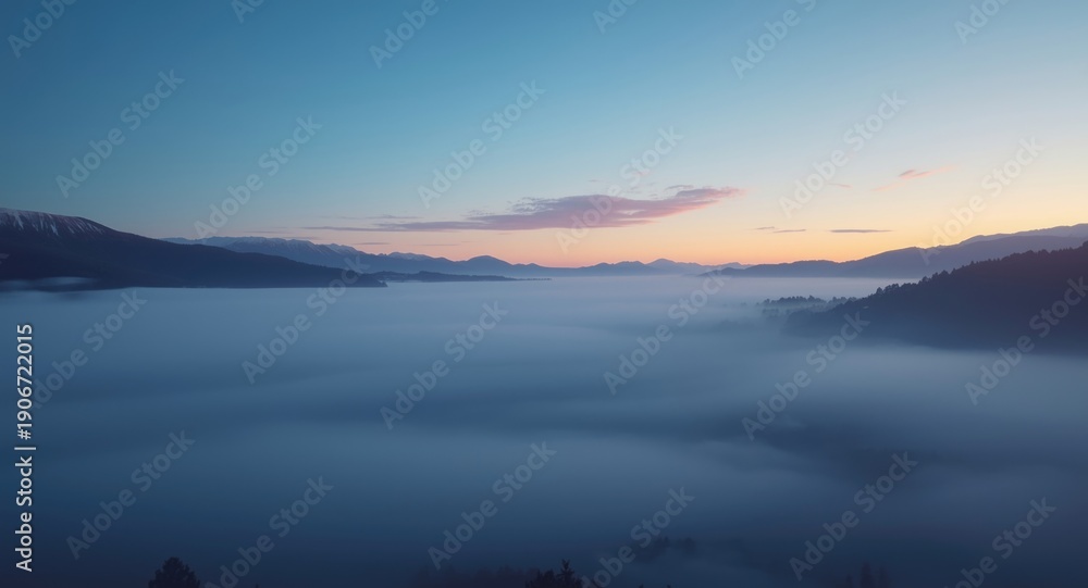 custom made wallpaper toronto digitalLow lying winter fog blanketing the valleys in soft mist