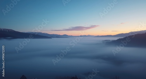 Wallpaper Mural Low lying winter fog blanketing the valleys in soft mist Torontodigital.ca