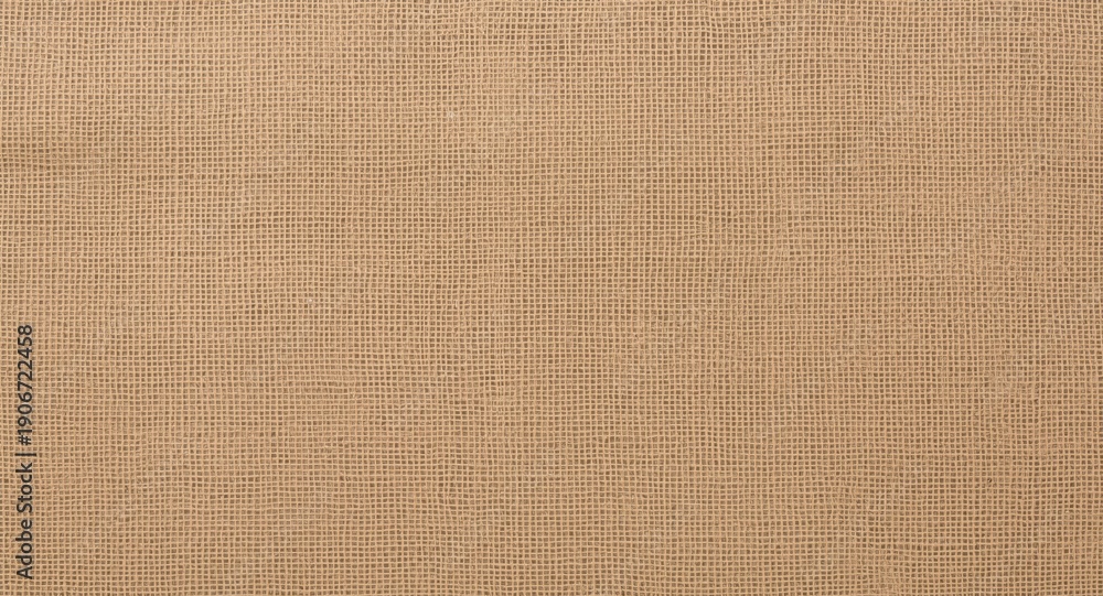 Fototapeta premium Copy space backdrop featuring a rough textured burlap in warm beige color