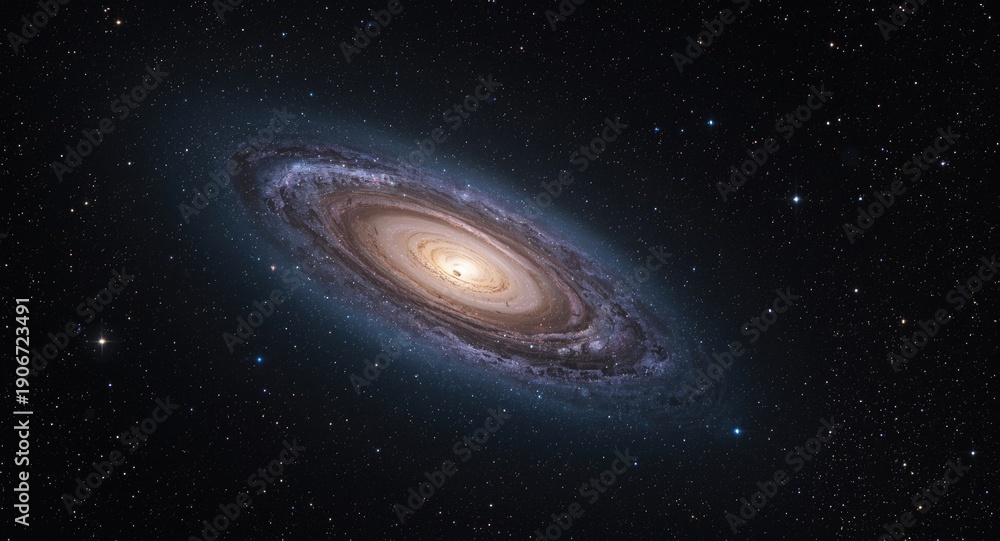 Fototapeta premium an elegant spiral galaxy complemented by a vast backdrop of shining stars