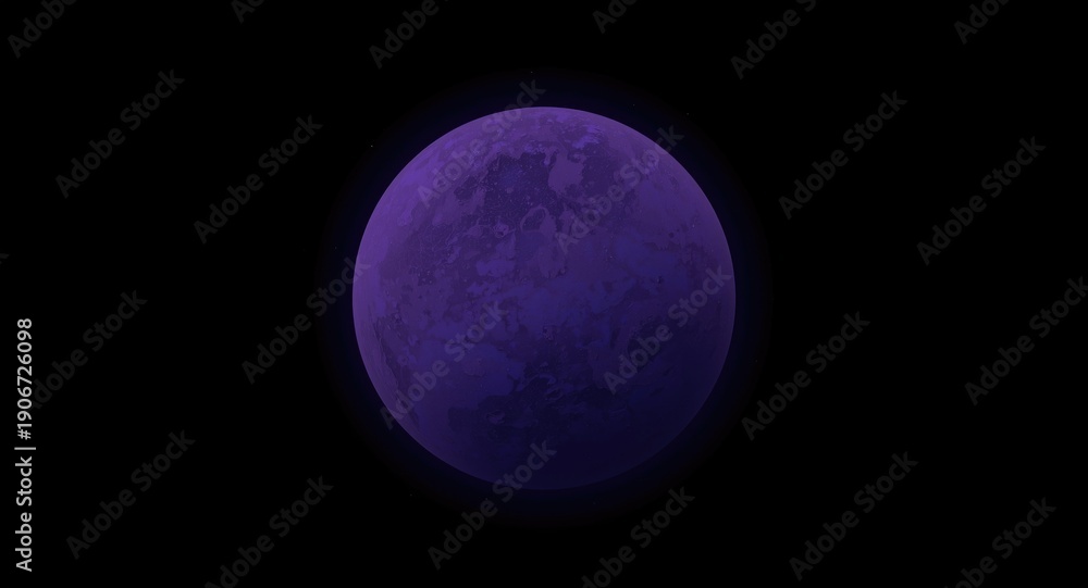 Fototapeta premium Isolated purple planet with dark space backdrop