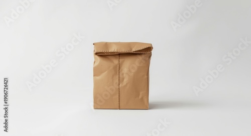 Wallpaper Mural Brown stitched craft paper bag on a clean white backdrop Torontodigital.ca