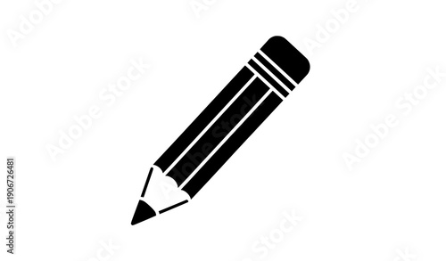 Pencil tool icon vector illustration black silhouette isolated on white background