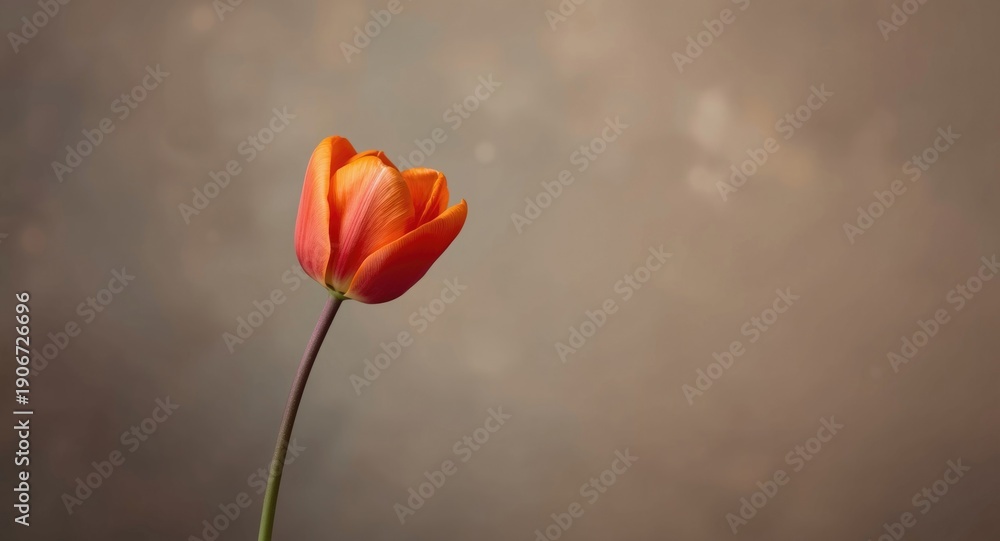 Obraz premium A single tulip bloom emphasized by a quiet textured background