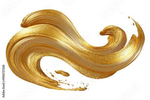 Abstract golden wave background illustration featuring a swirl of light and a gold ribbon shape designed like a fluid water reptile animal symbol in vector art