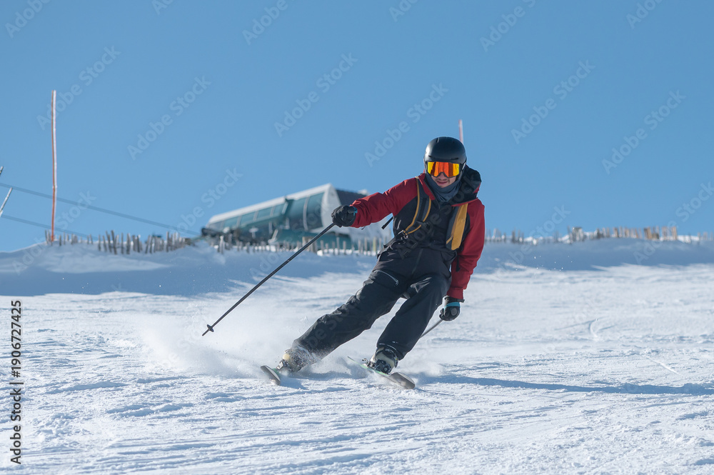 custom made wallpaper toronto digitalSkier on the slopes of Grandvalira in Andorra in Winter 2026