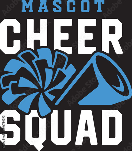 Mascot Cheer Squad Svg, Pom Pom Cheer Squad Svg