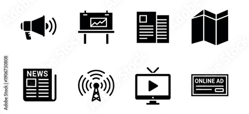 Media and Communication Icons Set