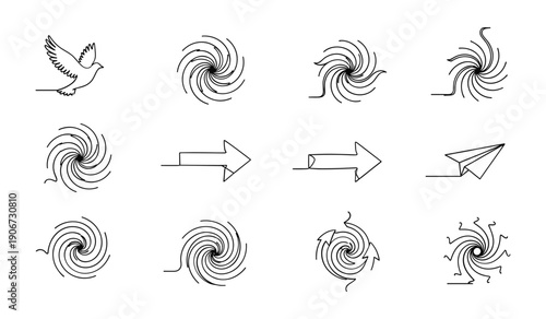 Step-by-step Evolution of Hand Draw Transformation into Abstract Spiral Shapes