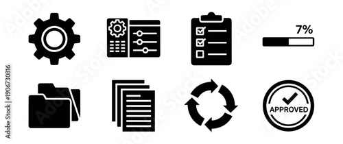 User Interface Black Icons Set