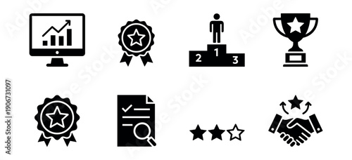 Achievement and Collaboration Icons Set