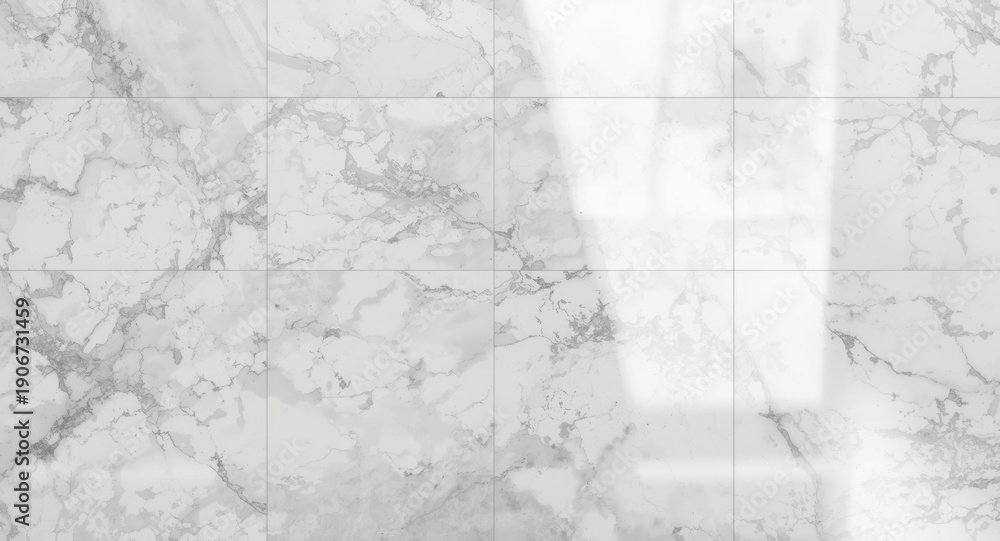 Obraz premium High gloss marble tiled floor texture background with soft diffuse lighting