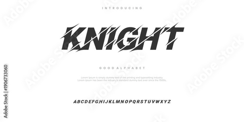 Kinight Abstract minimal modern alphabet fonts. Typography technology vector illustration