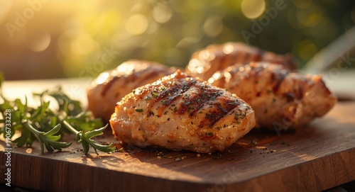 Lemon pepper poultry thighs grilled for a summer meal