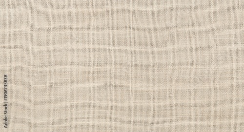 Beige woven linen cotton fabric texture background with subtle grain and copy space