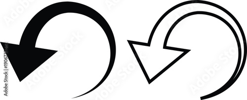 Arrow icon set in flat and line style, direction pointer symbol collection and group, black monochrome vector illustration isolated on transparent background for web and app interface