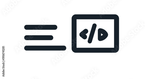 Black icon of a mobile phone displaying code with the word software below