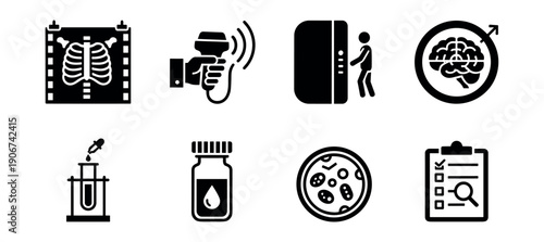 Medical Imaging and Laboratory Icons Set