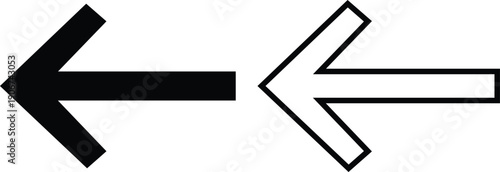 Arrow icon set in flat and line style, direction pointer symbol collection and group, black monochrome vector illustration isolated on transparent background for web and app interface