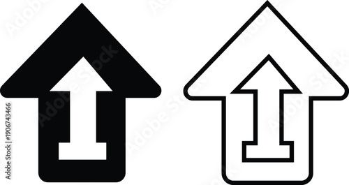 Arrow icon set in flat and line style, direction pointer symbol collection and group, black monochrome vector illustration isolated on transparent background for web and app interface