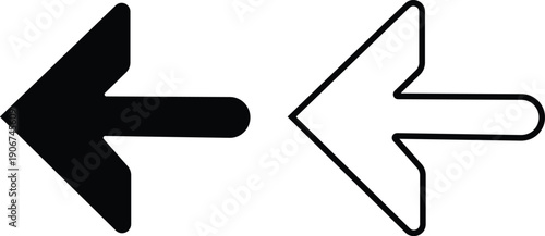 Arrow icon set in flat and line style, direction pointer symbol collection and group, black monochrome vector illustration isolated on transparent background for web and app interface