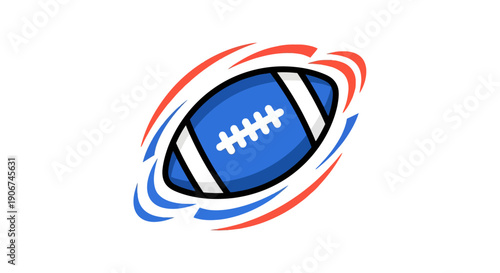 American football icon representing athletic competition and sports passion with energetic motion lines