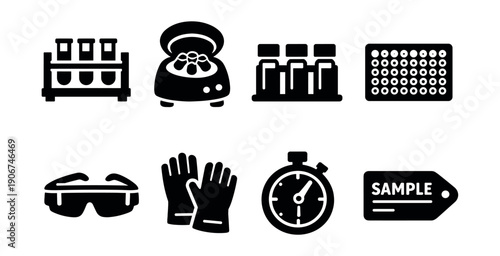 Laboratory and Research Scientific Icons Set