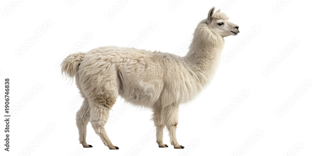 Fototapeta premium Realistic Alpaca Isolated on White Background