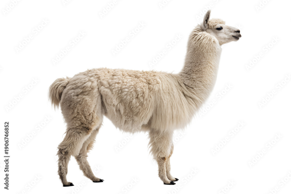 Naklejka premium Realistic Alpaca Isolated on White Background