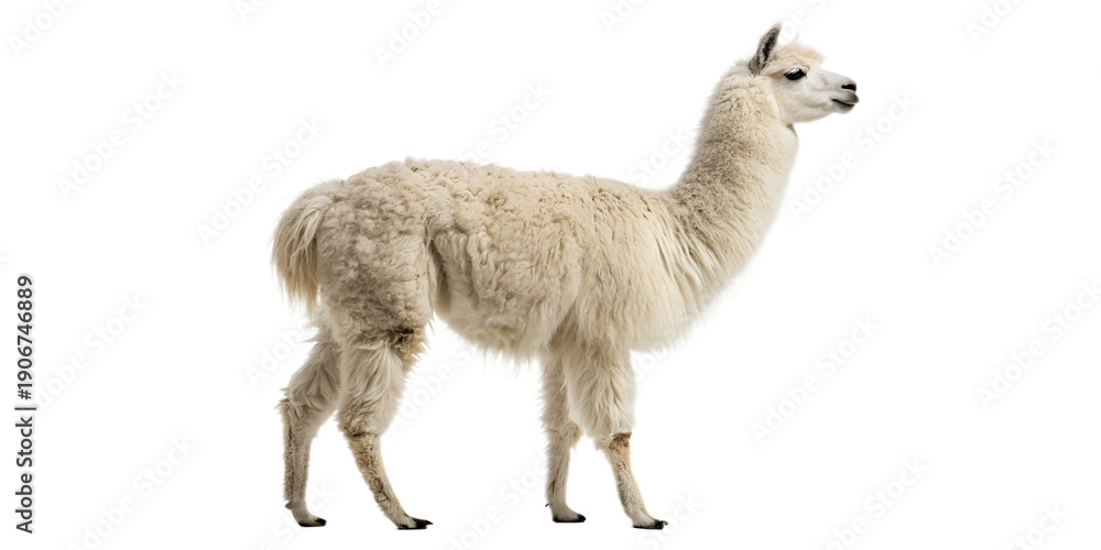 Fototapeta premium Realistic Alpaca Isolated on White Background
