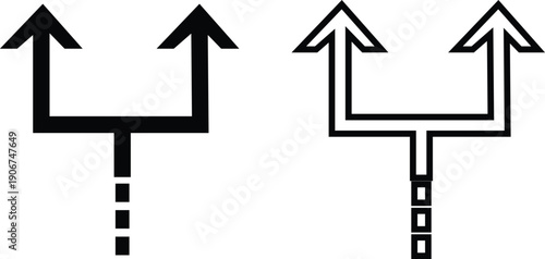 Arrow icon set in flat and line style, direction pointer symbol collection and group, black monochrome vector illustration isolated on transparent background for web and app interface