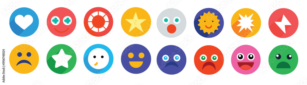 Fototapeta premium reaction icon set collection illustration 