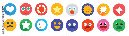 reaction icon set collection illustration 