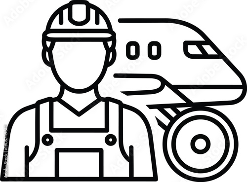 Mechanic with plane vector illustration