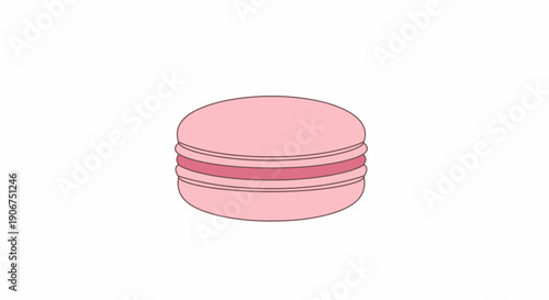 Delicious Pink Macaron Cookie, Sweet Dessert Treat and Delicate French Pastry in Confectionery, isolated white background