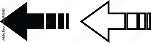 Arrow icon set in flat and line style, direction pointer symbol collection and group, black monochrome vector illustration isolated on transparent background for web and app interface