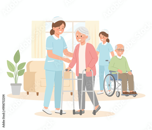 Healthcare and Medical Flat Vector Illustration. Clean and minimal design featuring doctors, nurses, patients, medical services, health technology, hospital care, telemedicine, and wellness themes.