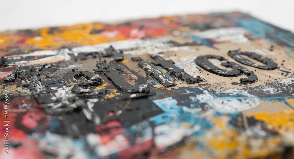 Naklejka premium Abstract mixed media portrayal of Let It Go message