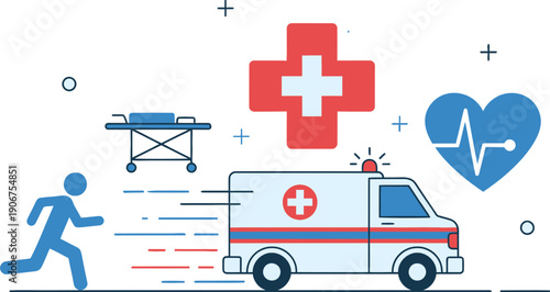 Healthcare and Medical Flat Vector Illustration. Clean and minimal design featuring doctors, nurses, patients, medical services, health technology, hospital care, telemedicine, and wellness themes.